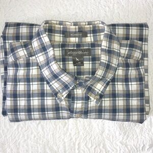 EDDIE BAUER Relaxed Fit Button Down Flannel Plaid Shirt